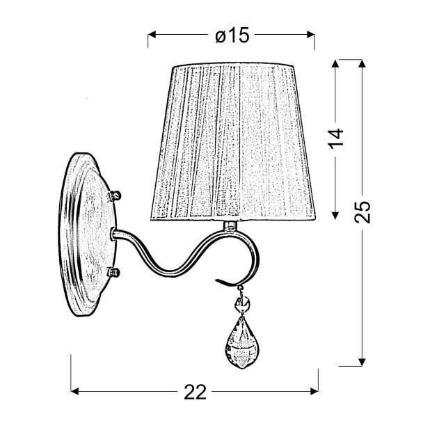CANDELLUX 21-04420 FIESTA KINKIET 1X40W E14