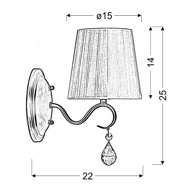 CANDELLUX 21-04420 FIESTA KINKIET 1X40W E14