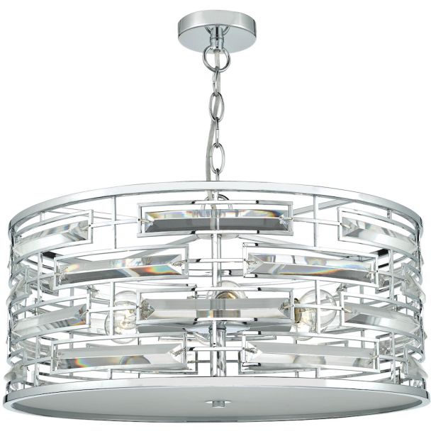 DAR SEV0650 SEVILLE 6LT PENDANT POL CHR CRYSTAL