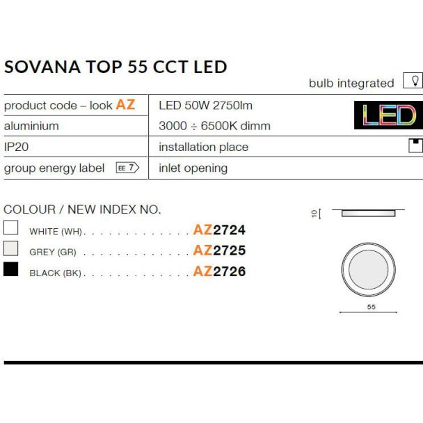 AZZARDO AZ2725 Sovana Top 55 CCT (grey)