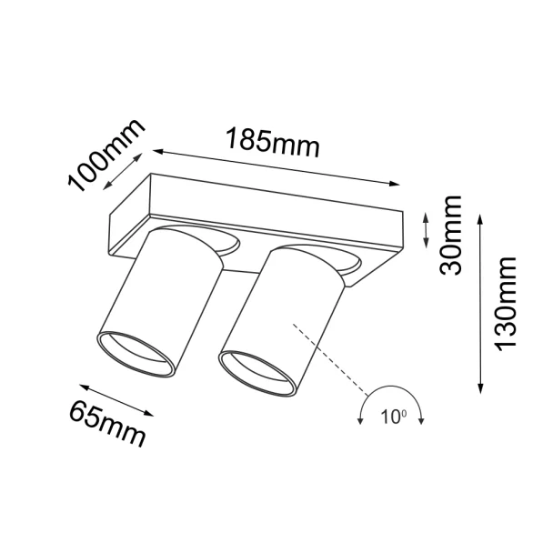 ANTIGO Reflektor Tarumi 2 - Czarny (130 mm) 7972