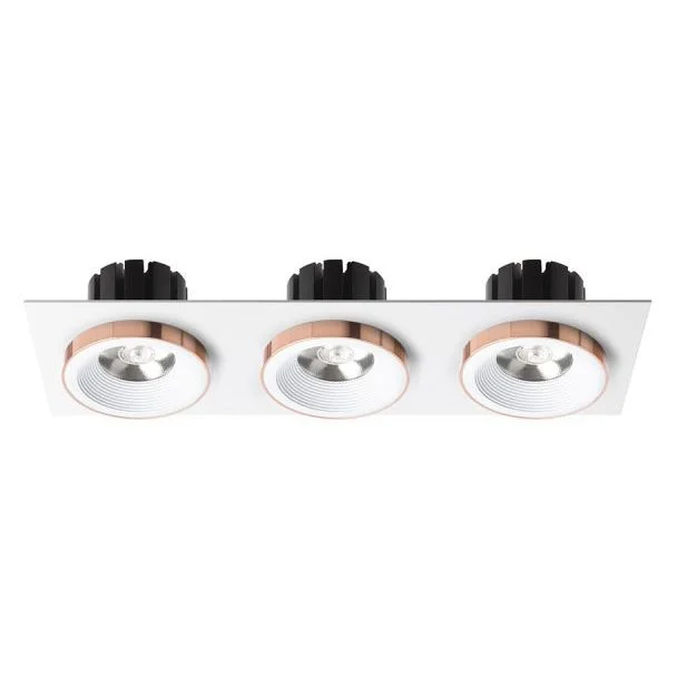RENDL R13260 SHARM SQ III wpuszczana biała miedź 230V LED 3x10W 24° 3000K