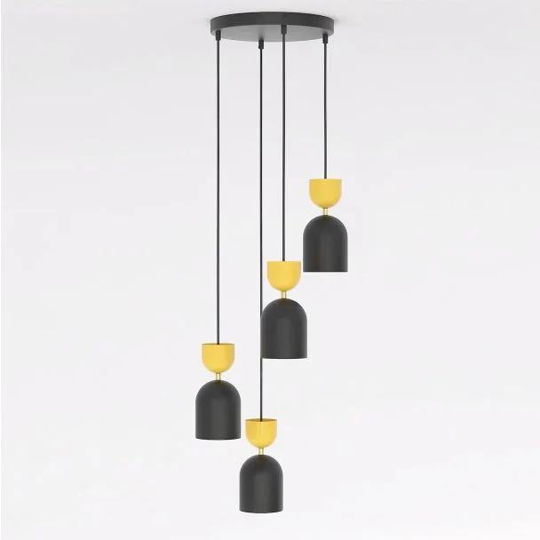 EMIBIG 1739/4PREM GAUDI 4PREM BLACK ORANGE Lampa wisząca