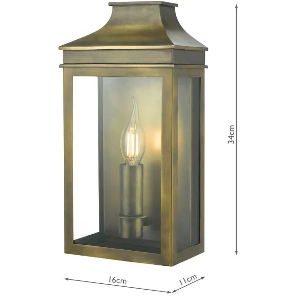 DAR VAP5245 VAPOUR 1LT COACH LTN WEATHERED BRASS IP44