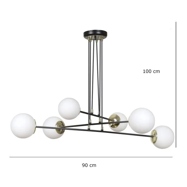 EMIBIG 966/6 OGNIS 6 BLACK LAMPA WISZĄCA