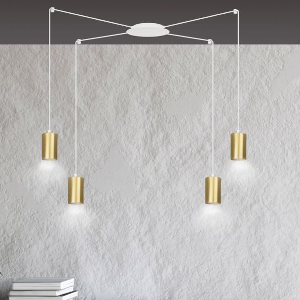 EMIBIG 527/4 LAMPA WISZĄCA TRAKER 4 WH/GOLD