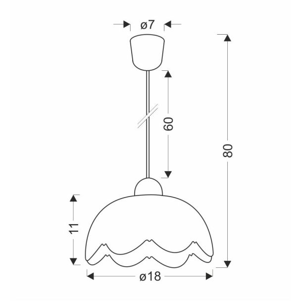 CANDELLUX 31-17710 BRATEK LAMPA WISZĄCA 18 1X60W E27 KLOSZ BIAŁY