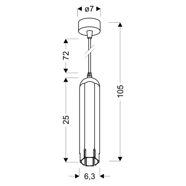 CANDELLUX 31-77684 LAMPA WISZĄCA TUBA 1X50W GU10 6,3/25 BIAŁY