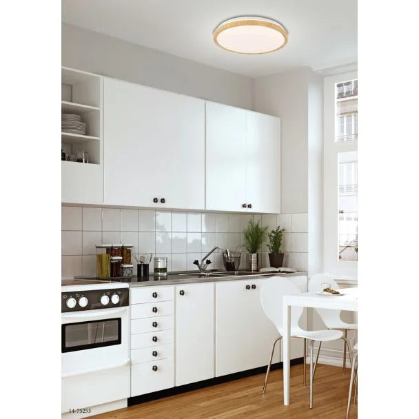 CANDELLUX 14-75253 LAMPA SUFITOWA GANDAVA PLAFON 24W LED BIAŁO DREWNIANY 4000K