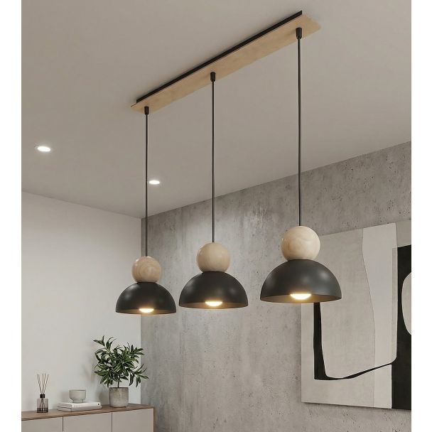 EMIBIG 1676/3 KAKI 3 BLACK LAMPA WISZĄCA