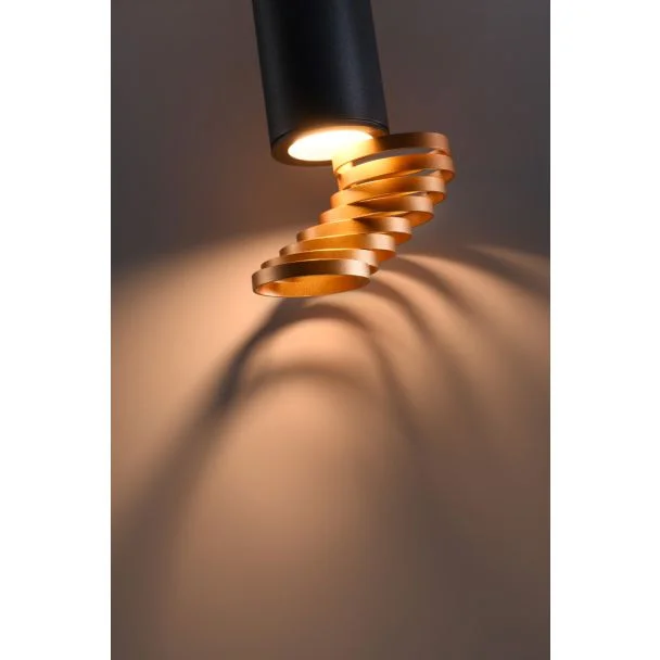 CANDELLUX 2277110 TUBA LAMPA SUFITOWA 1X15W GU10 6/20 ZŁOTY+CZARNY