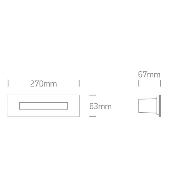 ONE LIGHT 68072C/W Letrina 3 wpust ścienny ze stali nierdzewnej LED 3000K 10W IP65