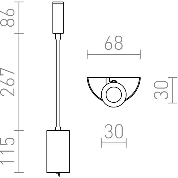 RENDL R12897 SHOW ścienna czarna chrom 230V LED 3W 3000K