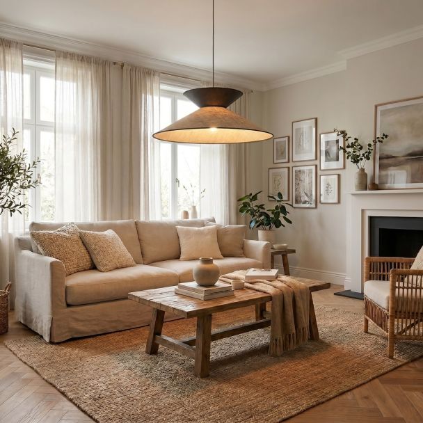 EMIBIG 1768/1 SOFTA 1 RATTAN BLACK Lampa wisząca