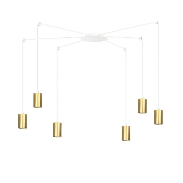 EMIBIG 527/6 LAMPA WISZĄCA TRAKER 6 WH/GOLD