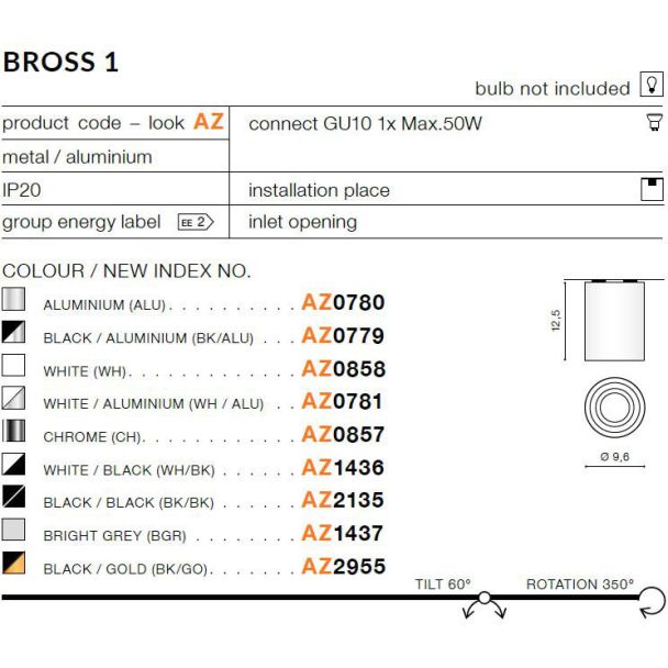 AZZARDO AZ2955 Bross 1 (black/gold)