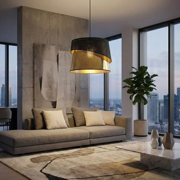 EMIBIG 1708/1 CANVA 1 BLACK GOLD Lampa wisząca