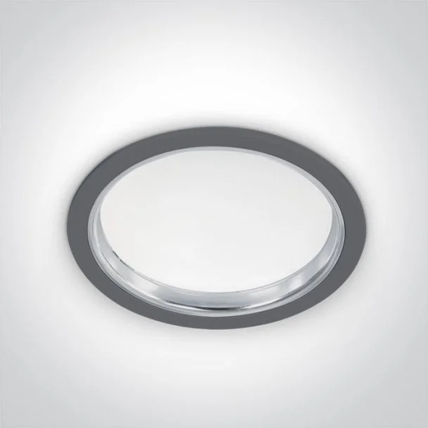 ONE LIGHT 10124/G/C Tavri 2 szara wpuszczana oprawa typu downlight SMD LED IP44 4000K 24W zakres chromowanej ramki