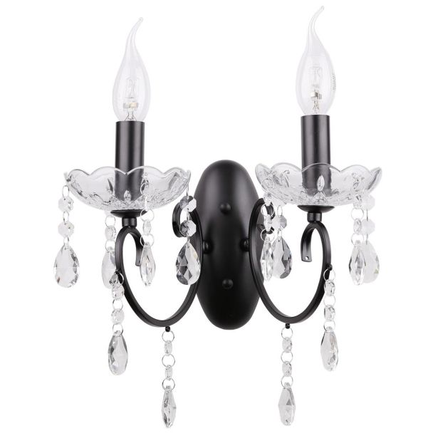 CANDELLUX 22-73723 AURORA KINKIET 2*40W E14 CZARNY