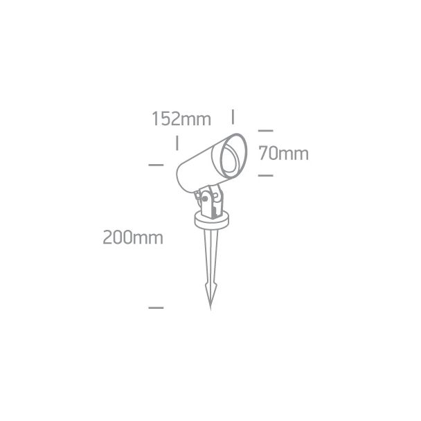 ONE LIGHT 67464G/B Doumena czarna lampa ogrodowa 10W MR16 GU10 IP65 kolec