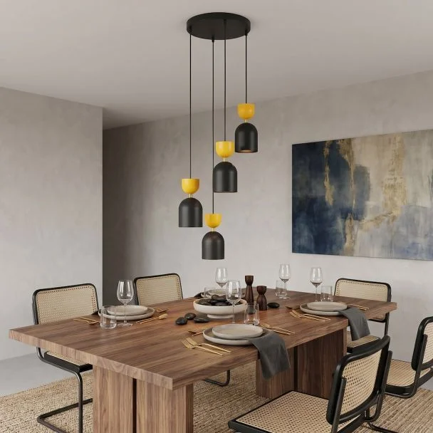 EMIBIG 1739/4PREM GAUDI 4PREM BLACK ORANGE Lampa wisząca