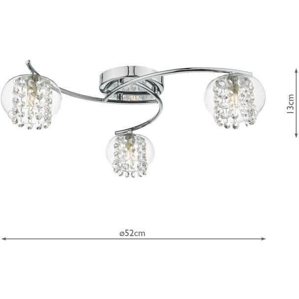 DAR ELM5350 ELMA 3LT SEMI FLUSH POL CHR/ CLR