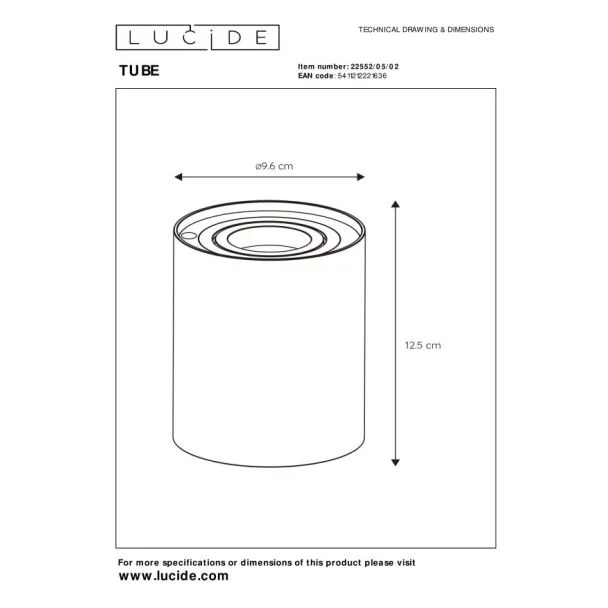 LUCIDE TUBE 22552/05/02 LAMPA STOŁOWA złoty i odcienie złota