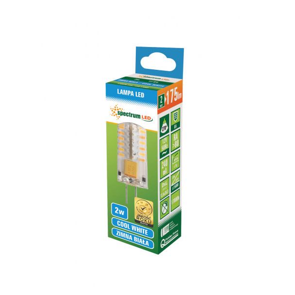 SPECTRUMLED 13843 Żarówka LED G4 column 12V 2W SILIKON CW SPECTRUM