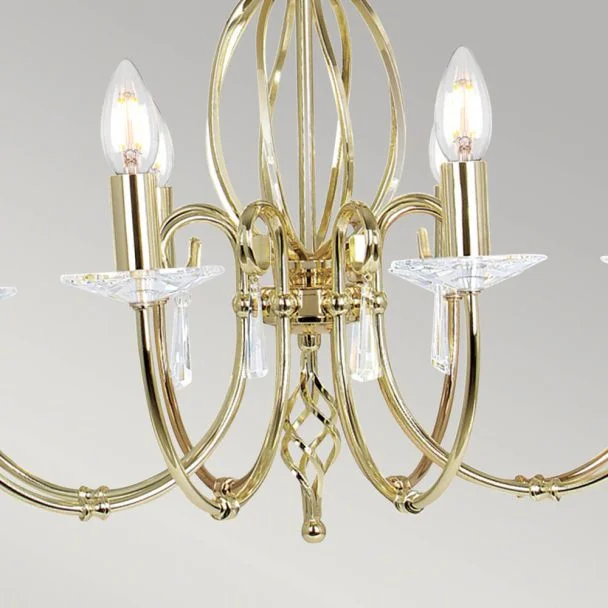 ELSTEAD AEGEAN AG8 POL BRASS 8Lt Chandelier/Semi-Flush