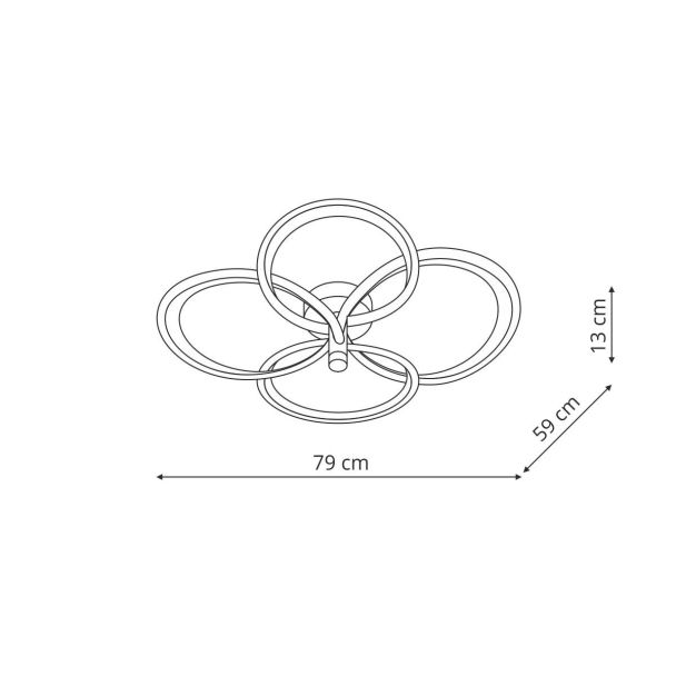 LIGHT PRESTIGE LP-4852/4C GD Azina 4 Plafon złota LED