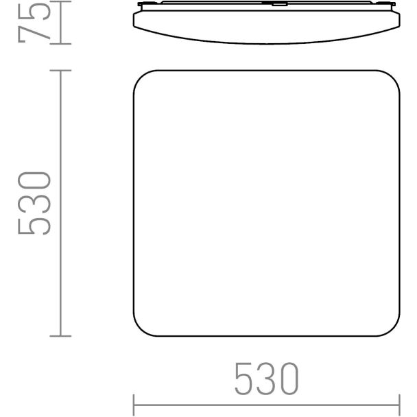 RENDL R12442 SEMPRE SQ 53 sufitowa z czujnikiem mleczny akryl 230V LED 56W 3000K