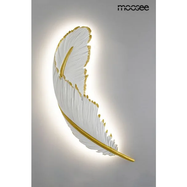 MOOSEE MSE010100388 MOOSEE lampa ścienna PIÓRKO biała / złota