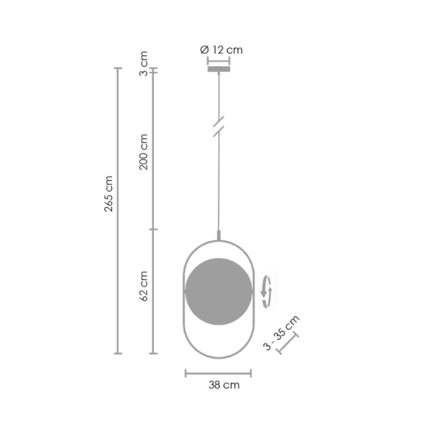 Step into Design 60217A-L Lampa wisząca ELIPSE LED czarna 38 cm