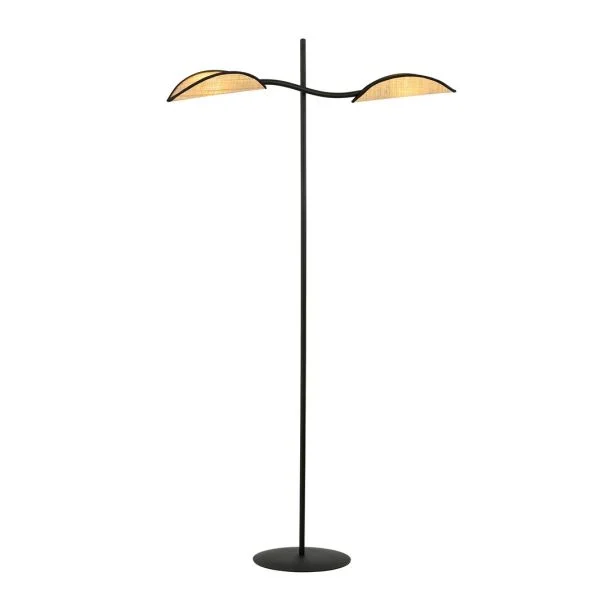 EMIBIG 1108/LP2 LAMPA PODŁOGOWA LOTUS LP2 BLACK/RATTAN