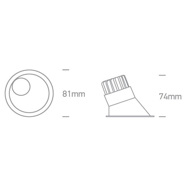 ONE LIGHT 10108A/W/W Komi biały asymyczny wpust COB LED 3000K 8W dark light