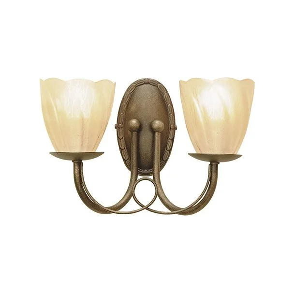 ELSTEAD MINSTER MN2 BLK/GOLD 2Lt Wall Light