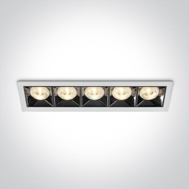 ONE LIGHT 50506B/W/W Avgi biały wpust z odbłyśnikiem ciemny chrom COB LED 3000K 20W