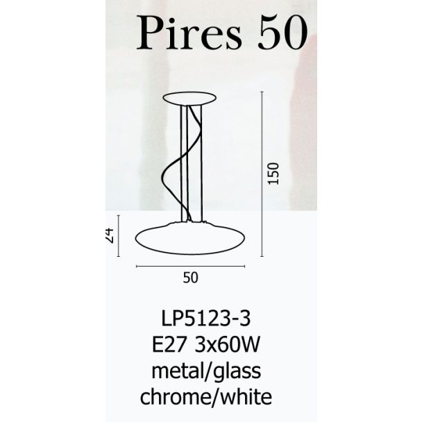 AZZARDO LP5123-3-WH / AZ0277 Pires 50 Lampa wisząca