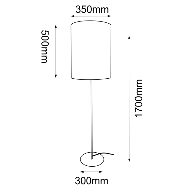 ANTIGO Lampa podłogowa Lamego F Wąska - Czarna (1700 mm) 2021