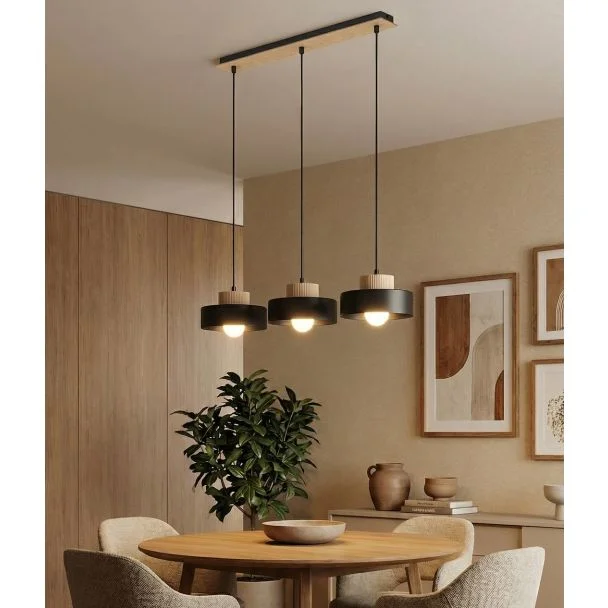 EMIBIG 1667/3 KIVI 3 BLACK LAMPA WISZĄCA