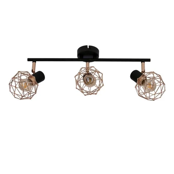 CANDELLUX 93-22219 ACROBAT LISTWA 3X40W E14 CZARNY KLOSZ MIEDZIANY