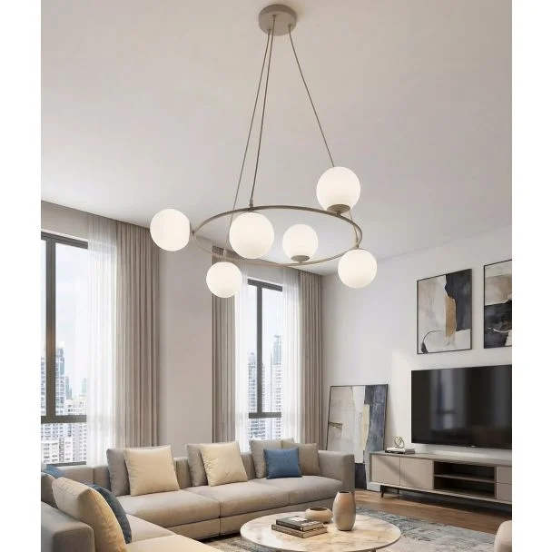 EMIBIG 1637/6 AZURA 6 MOKKA OPAL LAMPA WISZĄCA