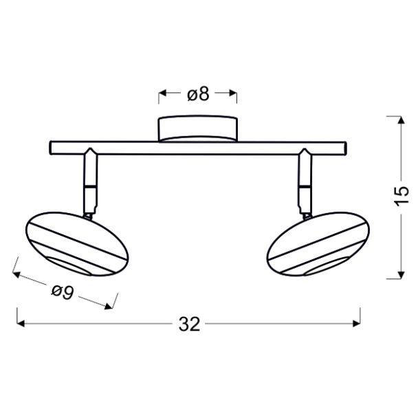 CANDELLUX 92-67562 SKIPPER LISTWA 2X6W LED COB GŁÓWKA OKRĄGŁA 1E Z PRZEGUBEM KD SYSTEM CHROM