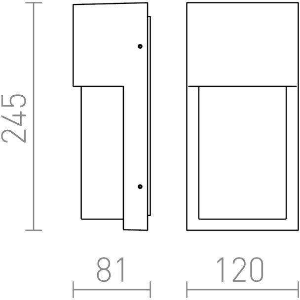 RENDL R12018 CHICAGO ścienna antracyt 230V E27 18W IP44