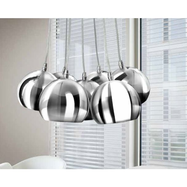 AZZARDO PL-6084-CH-WH / AZ1043 Noa 7 (chrome/white) Lampa wisząca