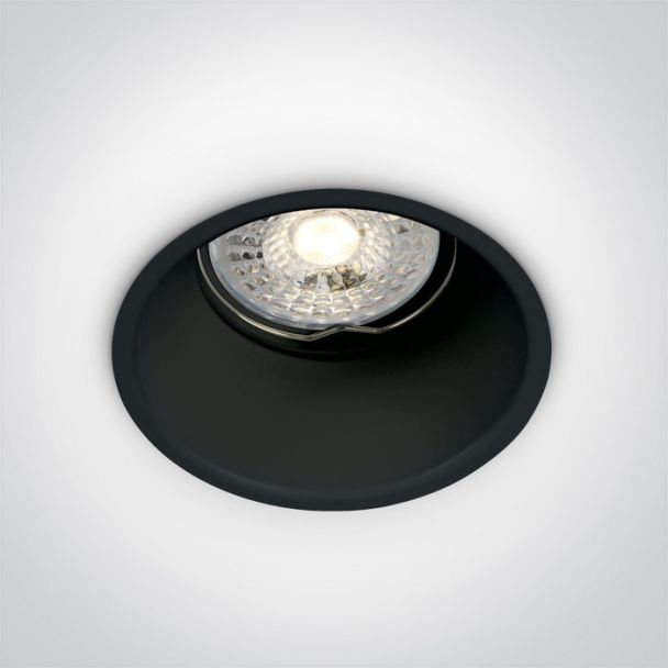 ONE LIGHT 10105TG/B Chulu czarny wpust z oprawką GU10 50W
