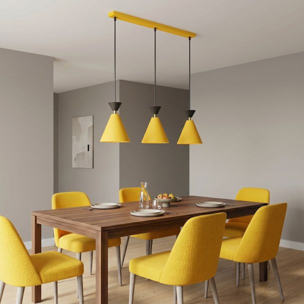 EMIBIG 1742/3 KLEVER 3 ORANGE BLACK Lampa wisząca