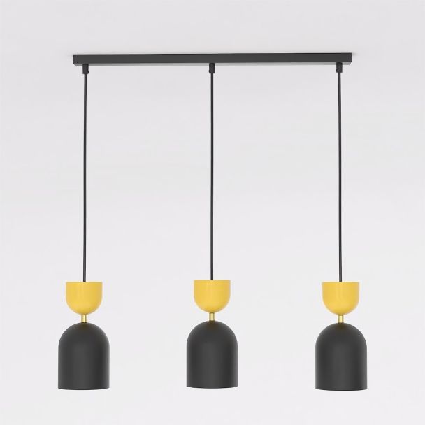 EMIBIG 1739/3 GAUDI 3 BLACK ORANGE Lampa wisząca