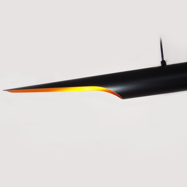 Step into Design ST-0502-1 Lampa wisząca BLACK TUBE czarno złota 100 cm