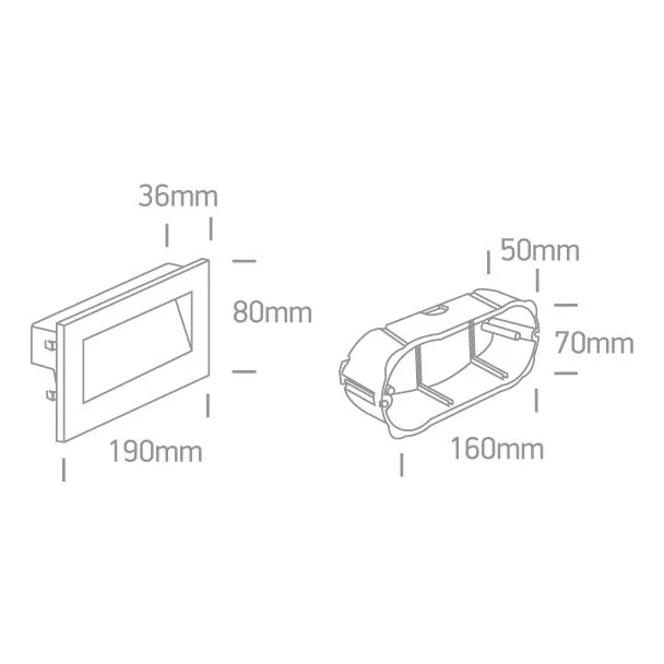 ONE LIGHT 68076A/W/W Levidi 2 szklany wpust ścienny LED 3000K 5W IP65 AC LED